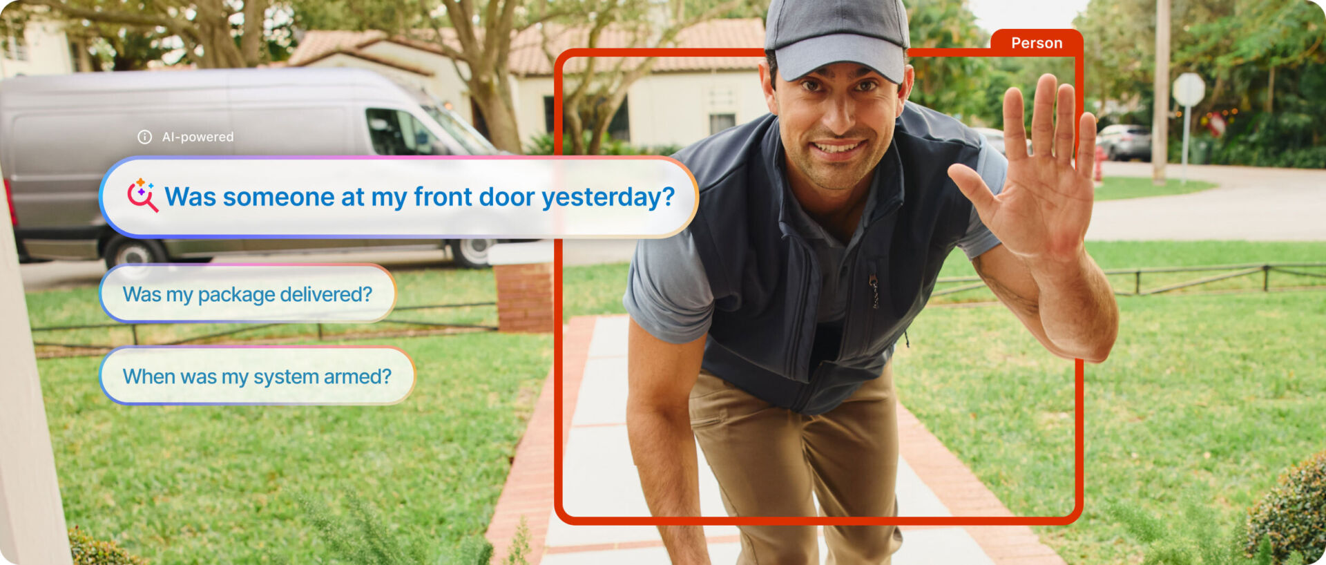 Detecting a delivery person at a front door