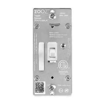 Zooz Z-Wave® Long Range S2 Toggle Dimmer Switch